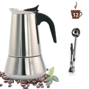 Cafetera Italiana Inducción 12 Tazas Inoxidable
